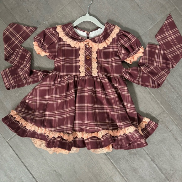 Oh Shana! Custom burgundy wine pink formal flower girl dress 5 6 Family photos - Picture 4 of 10